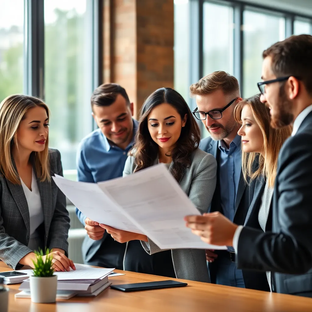 Financieel team bespreekt uitgavenrapporten tijdens training