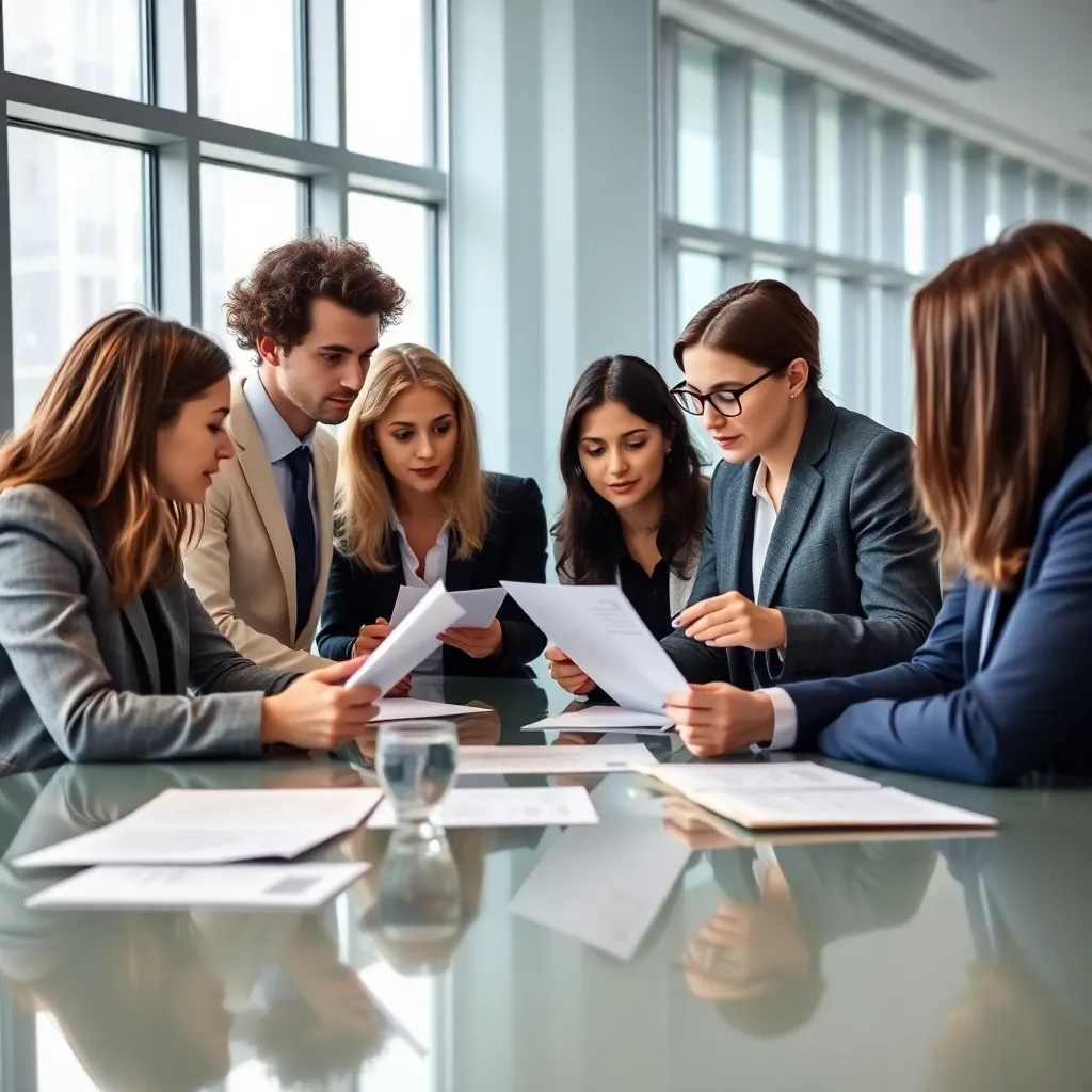 Team van professionals in een vergadering bespreken kostenbesparingsstrategieën