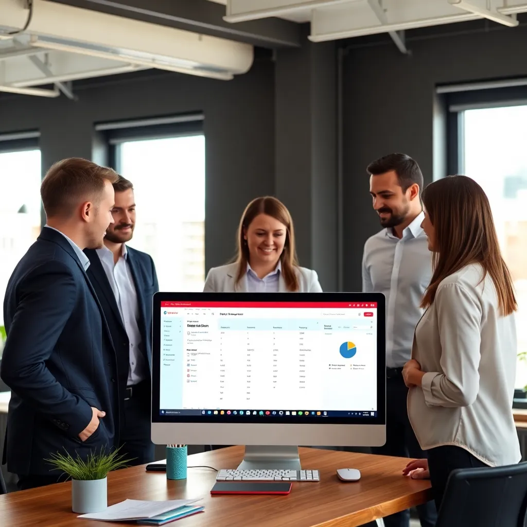 Team implementeert uitgavenbeheersysteem in moderne Nederlandse kantooromgeving