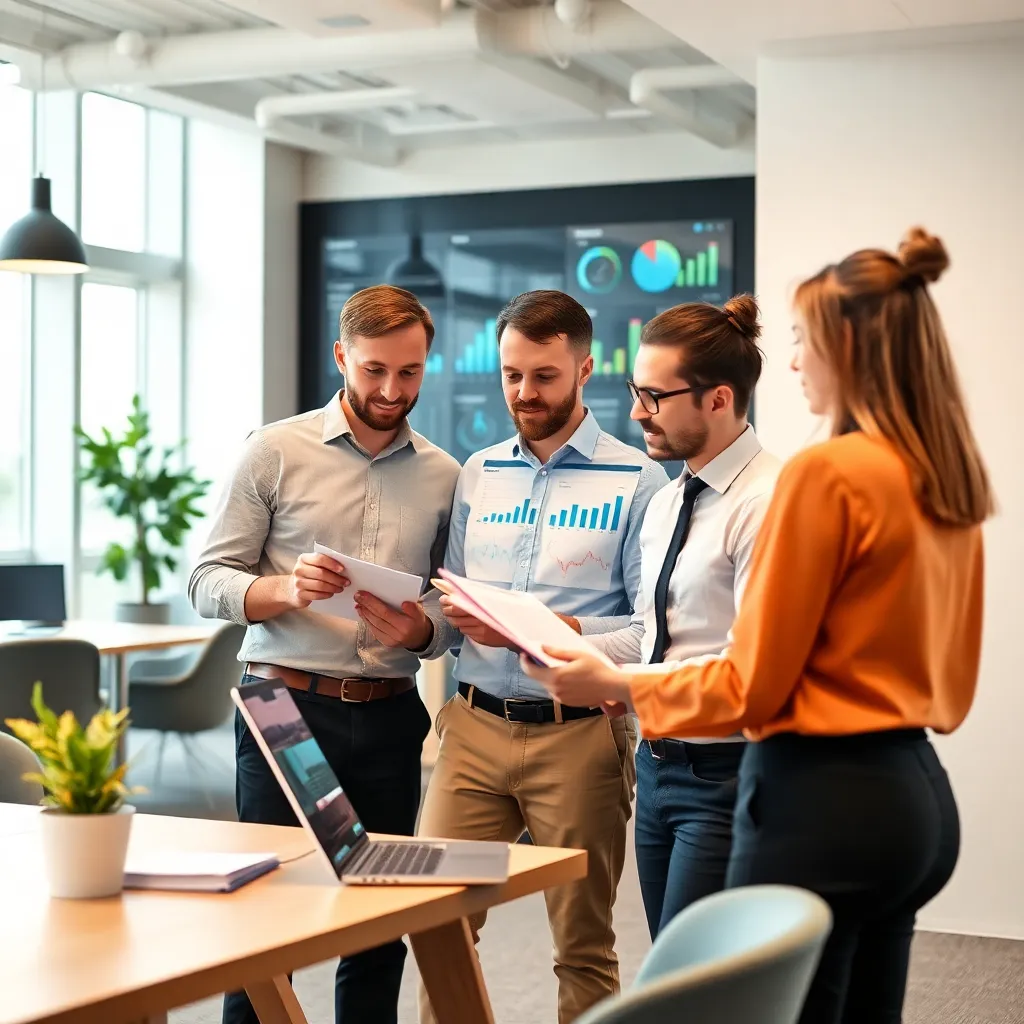 Finance team analyseert bedrijfsuitgaven met dashboards
